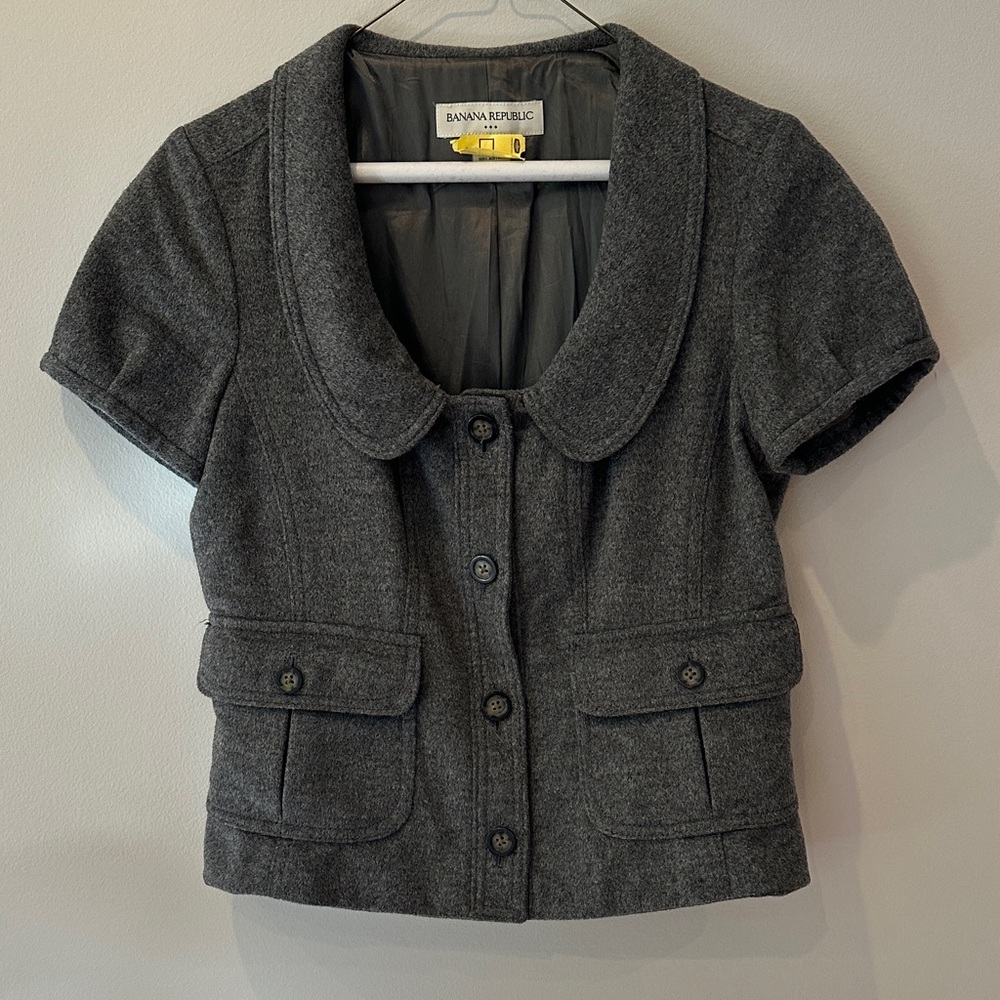 Banana Republic Charcoal Short Sleeve Jacket